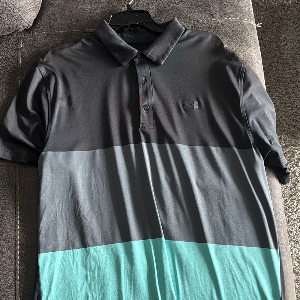 Under Armour Men's Polo Shirt in Black and Teal